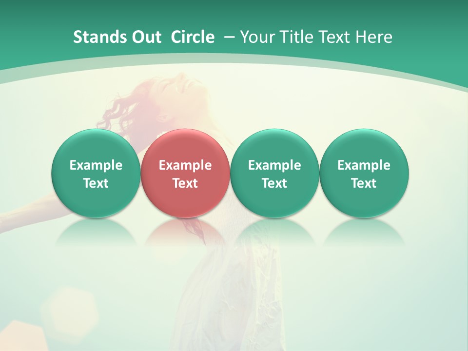 A Woman With Her Arms Outstretched In The Air PowerPoint Template