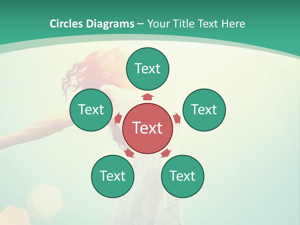 A Woman With Her Arms Outstretched In The Air PowerPoint Template