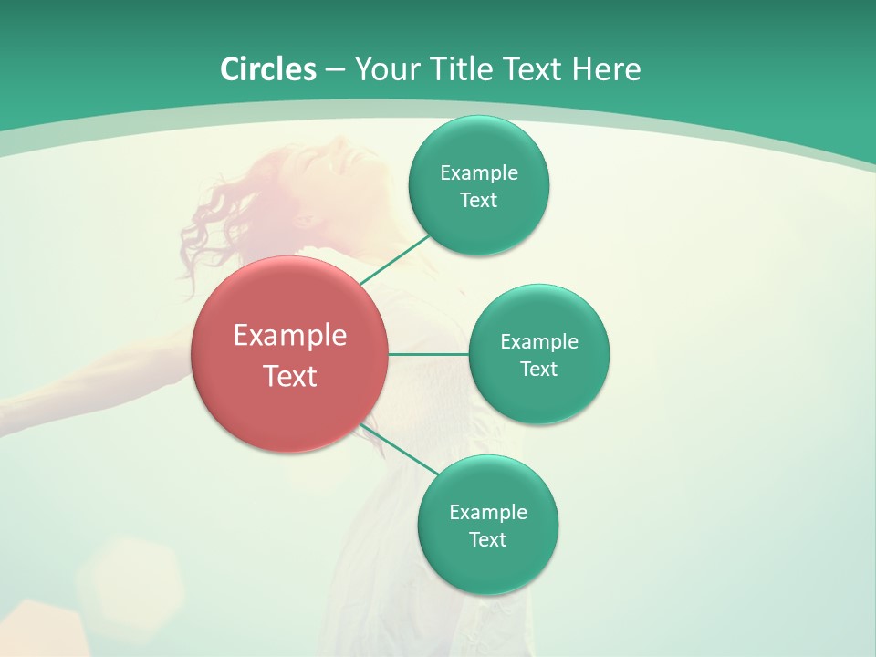 A Woman With Her Arms Outstretched In The Air PowerPoint Template