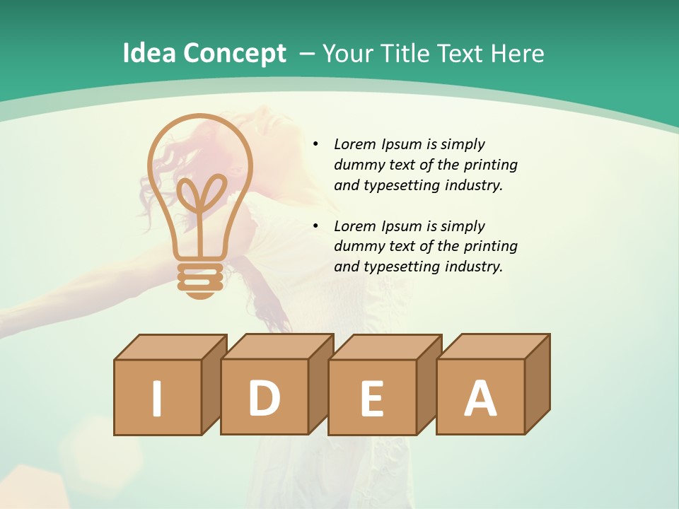 A Woman With Her Arms Outstretched In The Air PowerPoint Template