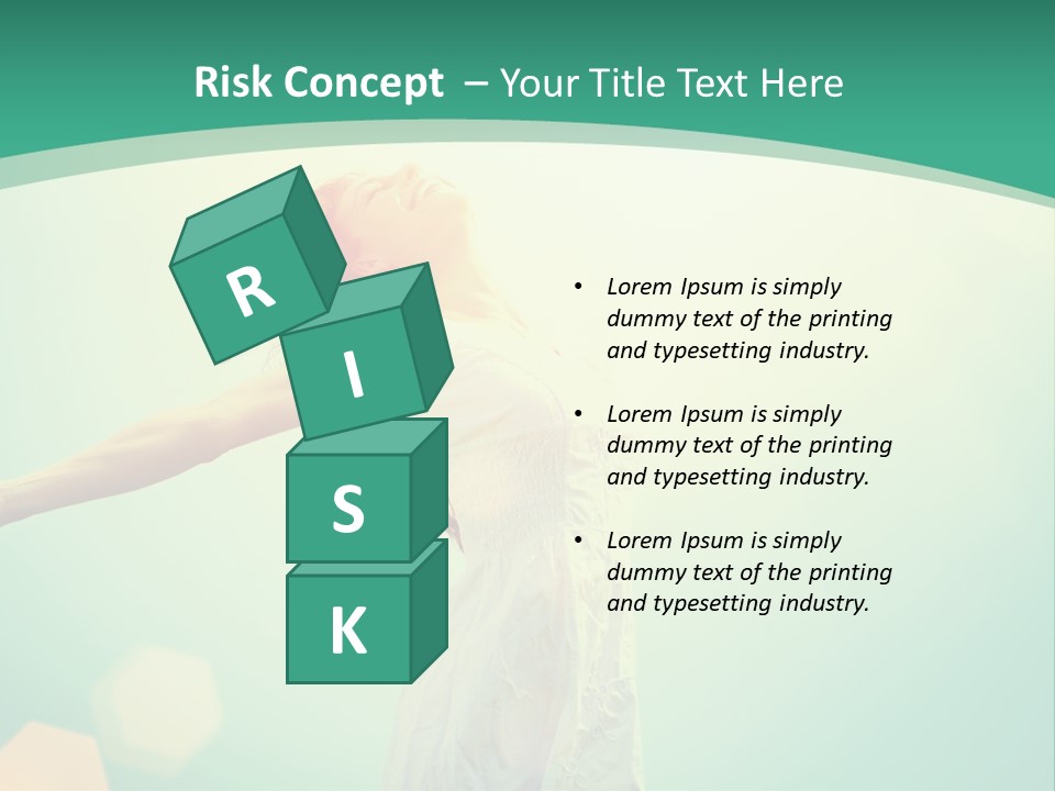 A Woman With Her Arms Outstretched In The Air PowerPoint Template