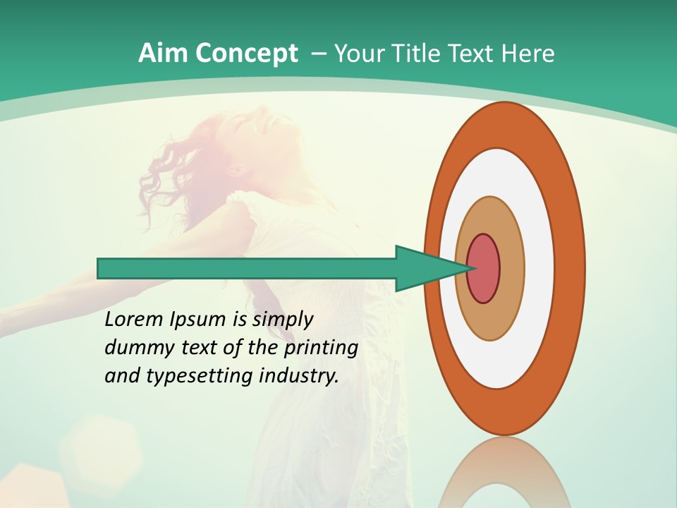 A Woman With Her Arms Outstretched In The Air PowerPoint Template