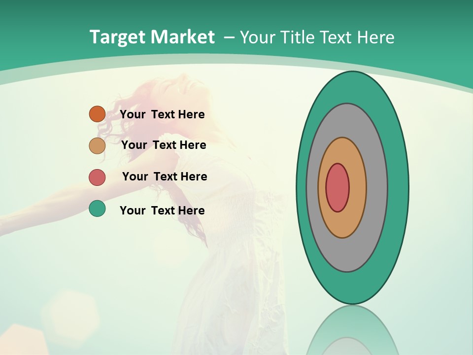 A Woman With Her Arms Outstretched In The Air PowerPoint Template