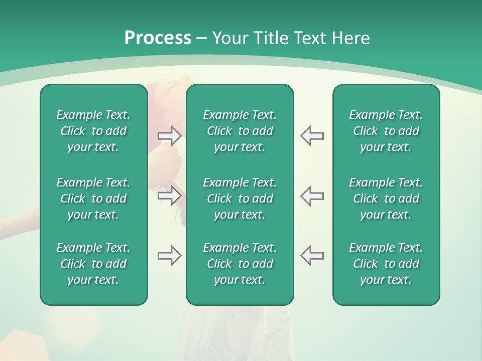 A Woman With Her Arms Outstretched In The Air PowerPoint Template