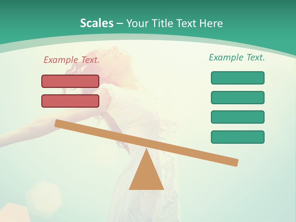 A Woman With Her Arms Outstretched In The Air PowerPoint Template