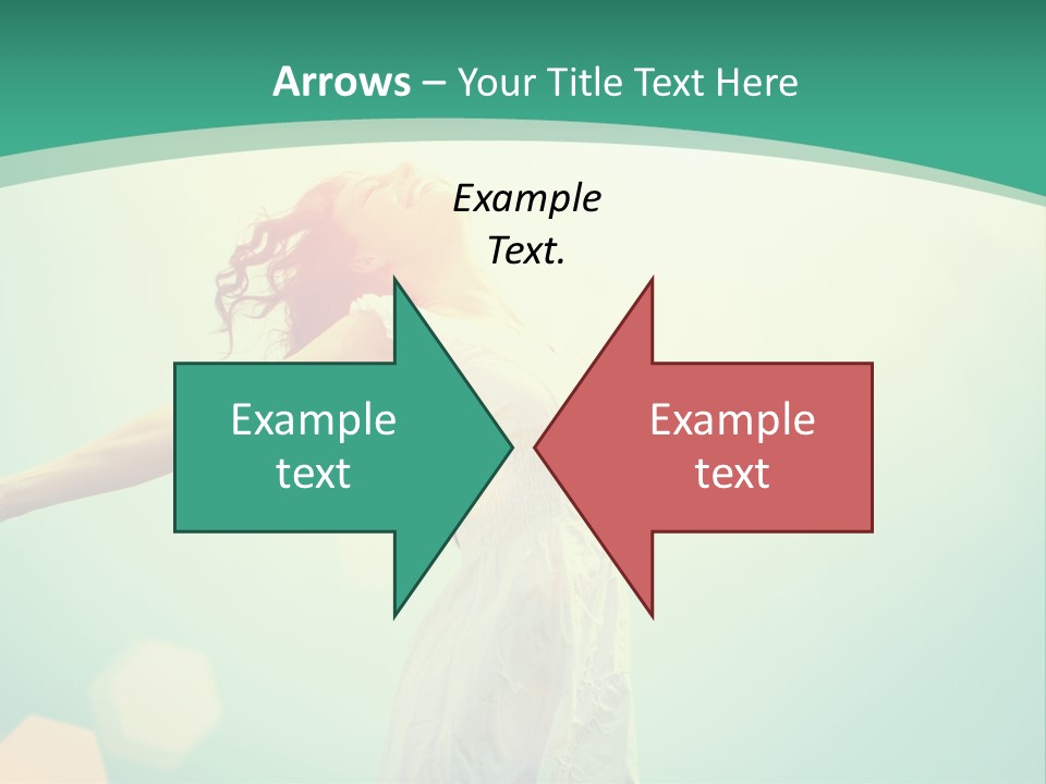 A Woman With Her Arms Outstretched In The Air PowerPoint Template