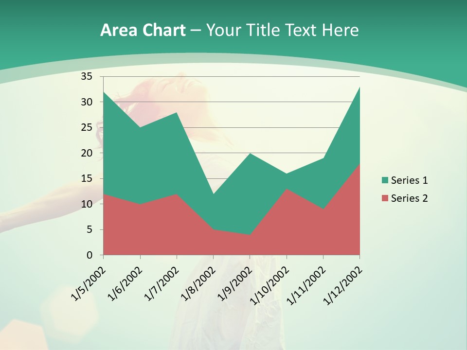 A Woman With Her Arms Outstretched In The Air PowerPoint Template