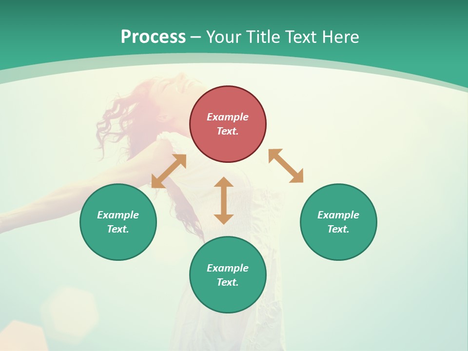 A Woman With Her Arms Outstretched In The Air PowerPoint Template