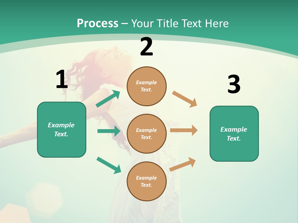 A Woman With Her Arms Outstretched In The Air PowerPoint Template