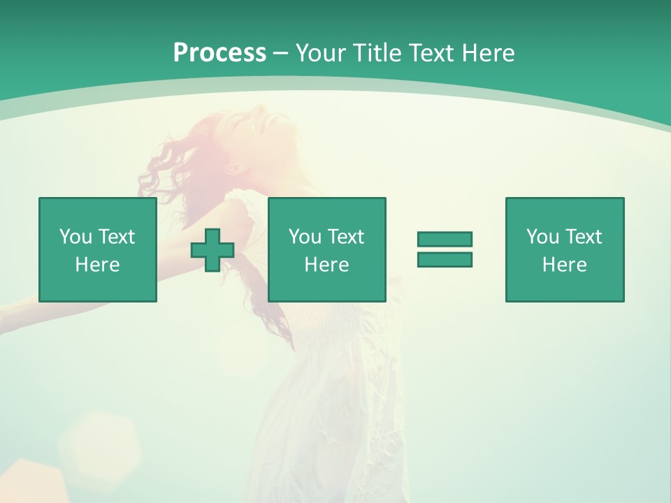 A Woman With Her Arms Outstretched In The Air PowerPoint Template