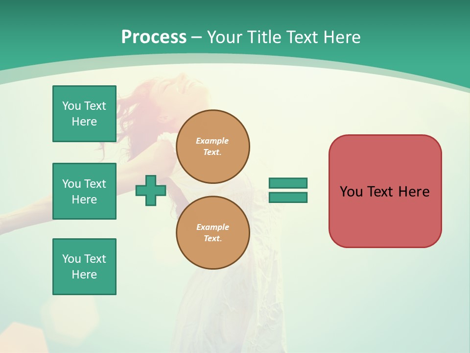 A Woman With Her Arms Outstretched In The Air PowerPoint Template