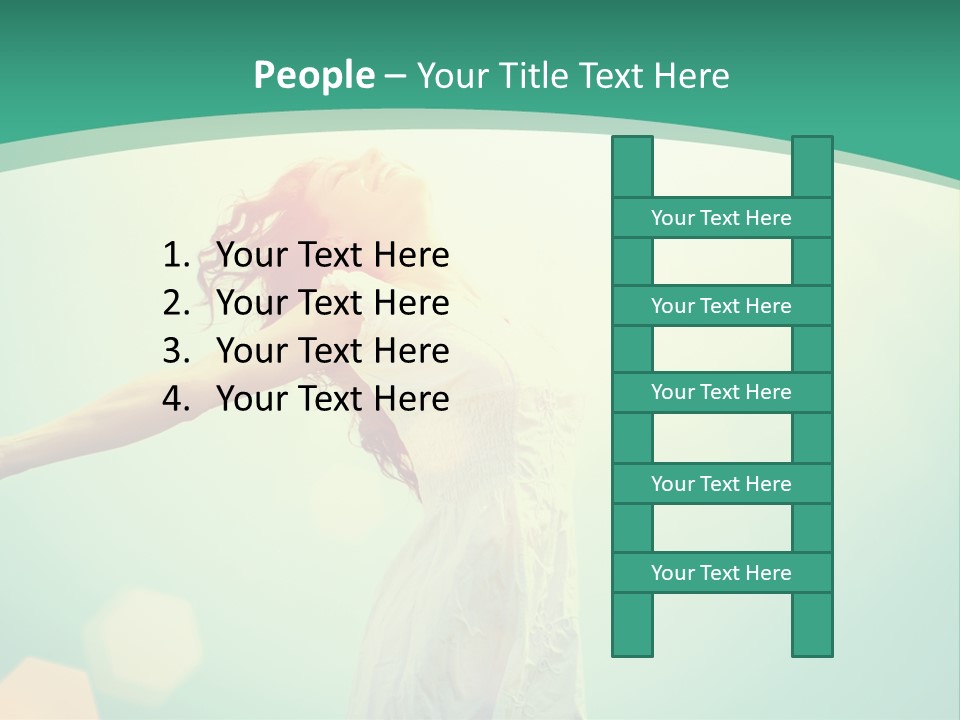 A Woman With Her Arms Outstretched In The Air PowerPoint Template