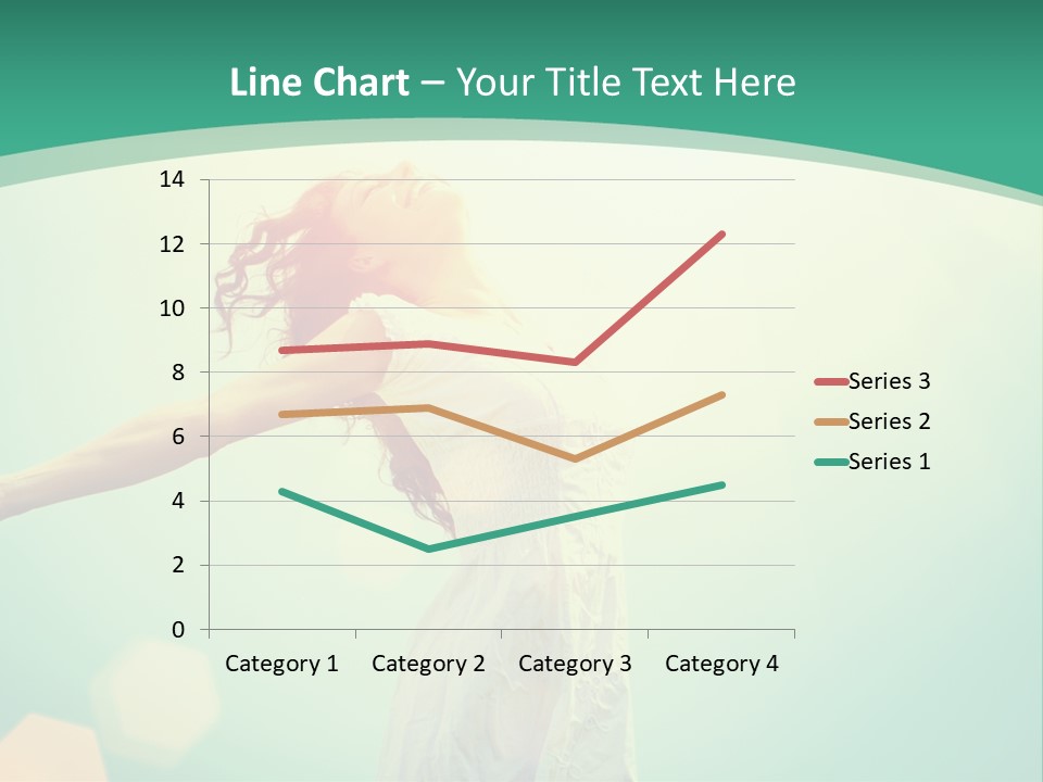 A Woman With Her Arms Outstretched In The Air PowerPoint Template