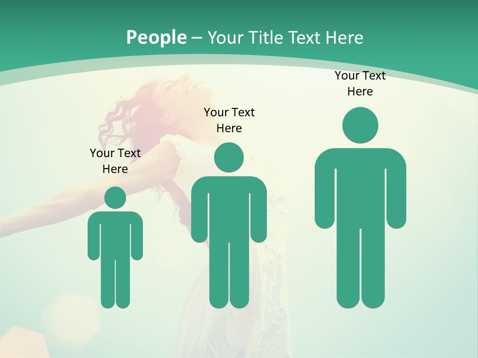 A Woman With Her Arms Outstretched In The Air PowerPoint Template