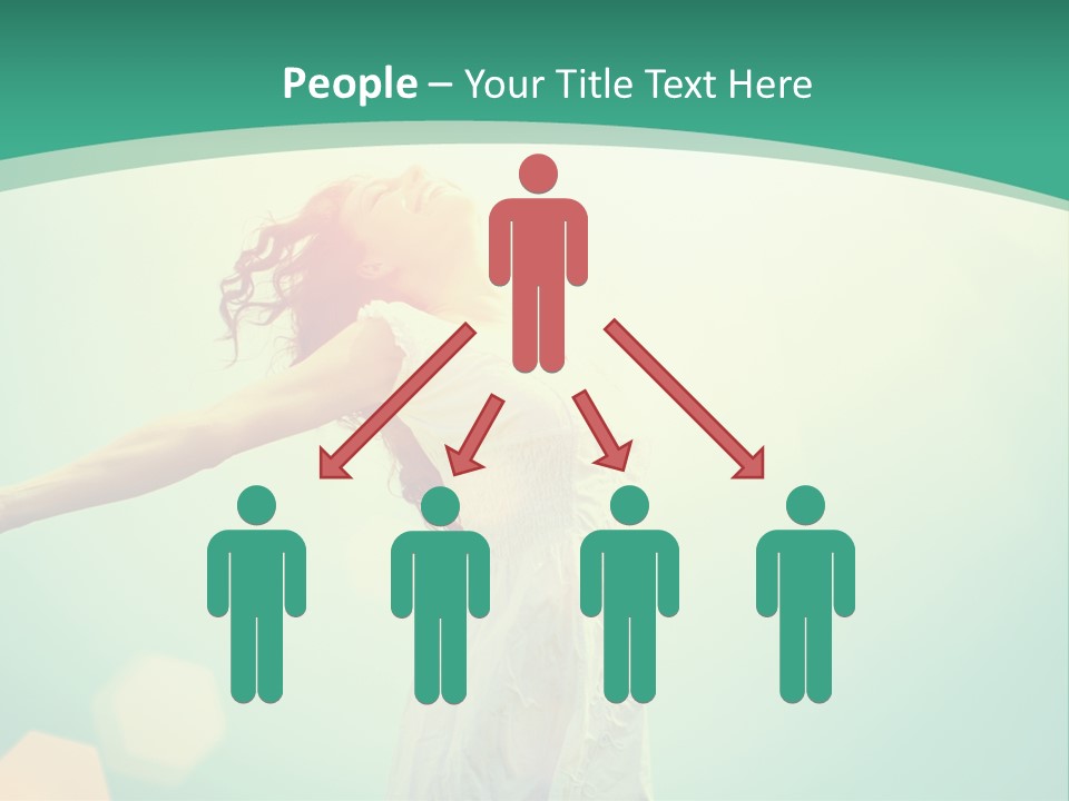 A Woman With Her Arms Outstretched In The Air PowerPoint Template