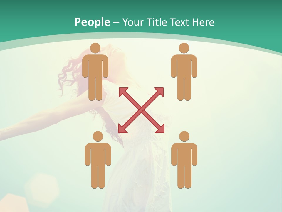 A Woman With Her Arms Outstretched In The Air PowerPoint Template