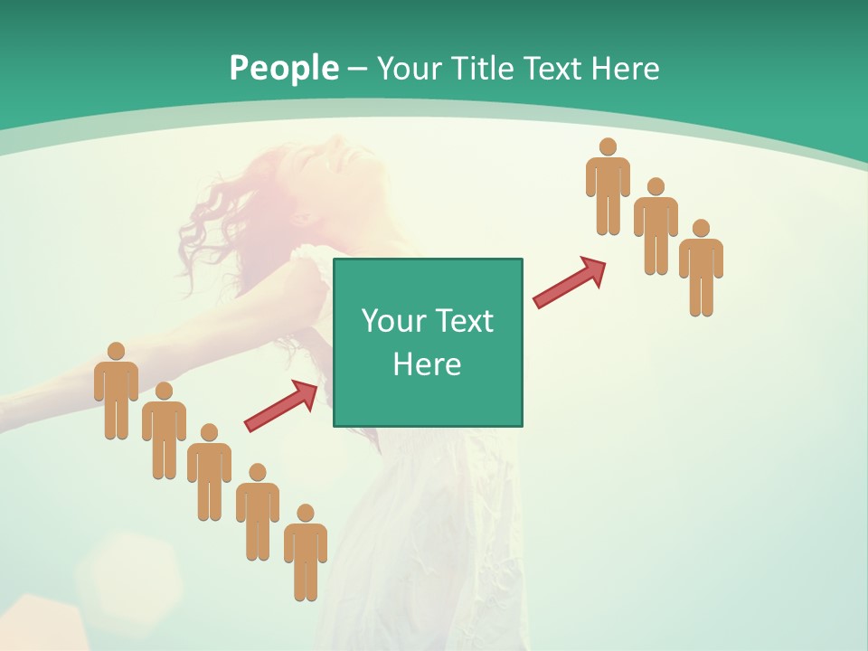 A Woman With Her Arms Outstretched In The Air PowerPoint Template