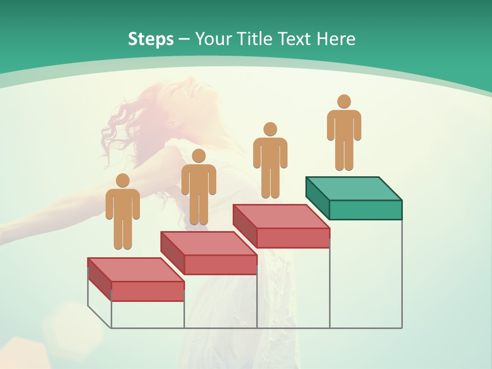 A Woman With Her Arms Outstretched In The Air PowerPoint Template