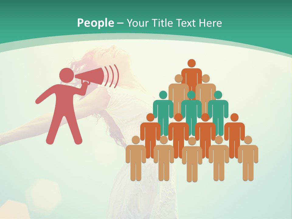 A Woman With Her Arms Outstretched In The Air PowerPoint Template