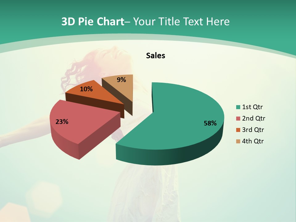 A Woman With Her Arms Outstretched In The Air PowerPoint Template