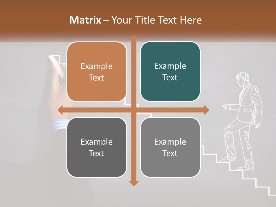 A Person Drawing A Stair With A Marker On A Chalkboard PowerPoint Template