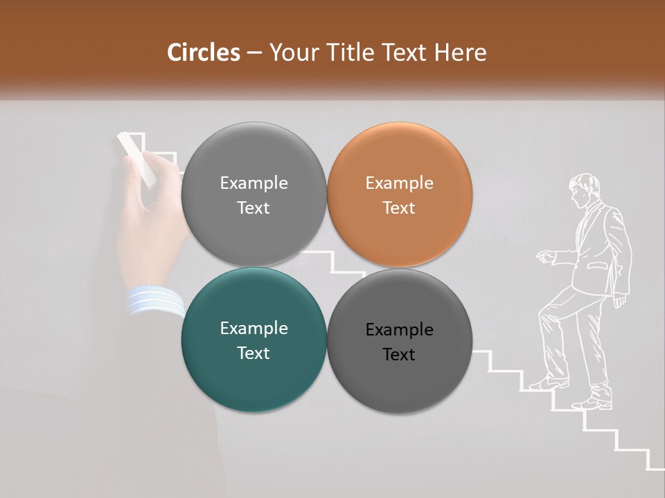 A Person Drawing A Stair With A Marker On A Chalkboard PowerPoint Template