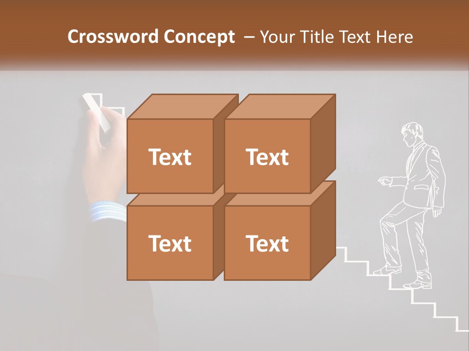 A Person Drawing A Stair With A Marker On A Chalkboard PowerPoint Template