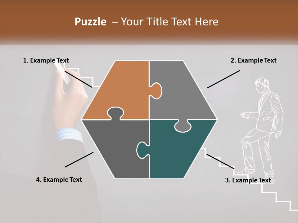 A Person Drawing A Stair With A Marker On A Chalkboard PowerPoint Template