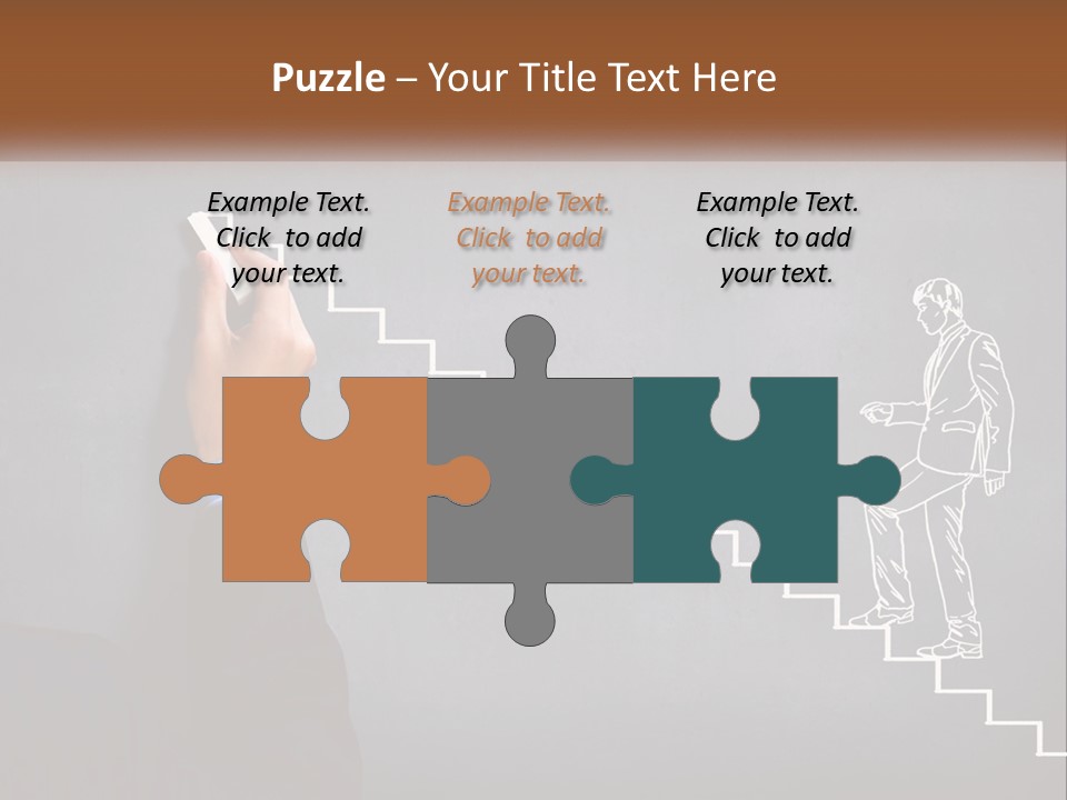 A Person Drawing A Stair With A Marker On A Chalkboard PowerPoint Template