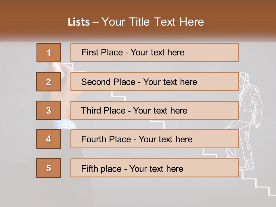 A Person Drawing A Stair With A Marker On A Chalkboard PowerPoint Template