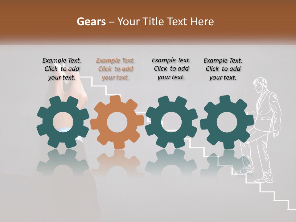 A Person Drawing A Stair With A Marker On A Chalkboard PowerPoint Template