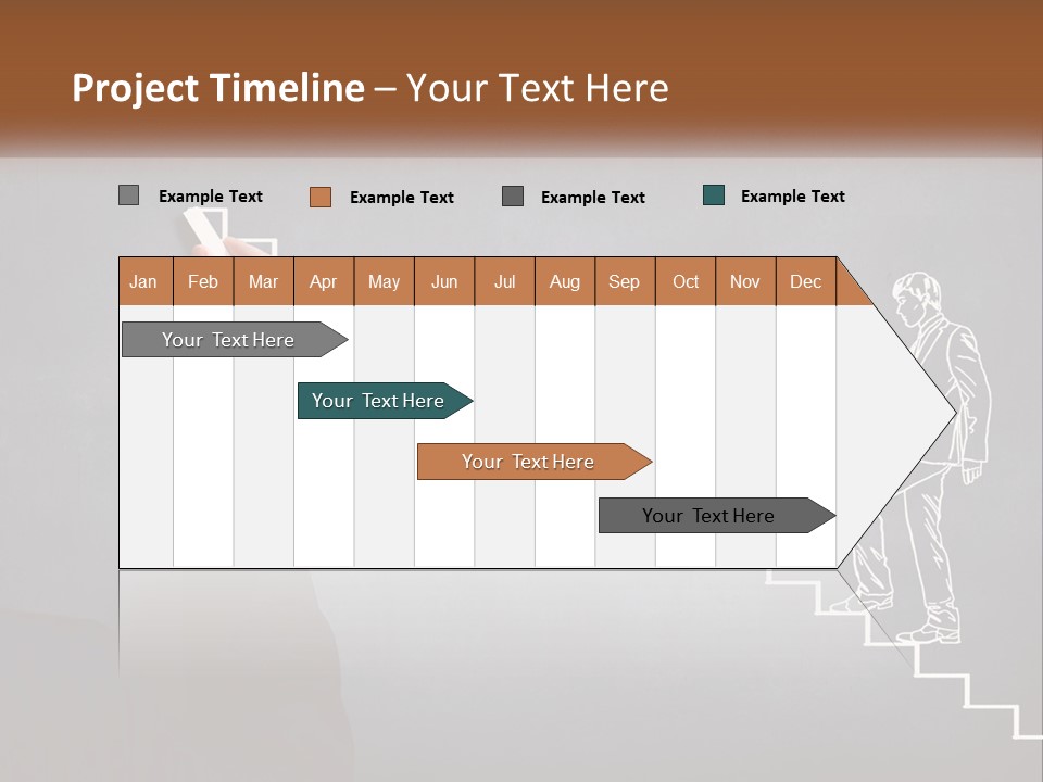 A Person Drawing A Stair With A Marker On A Chalkboard PowerPoint Template