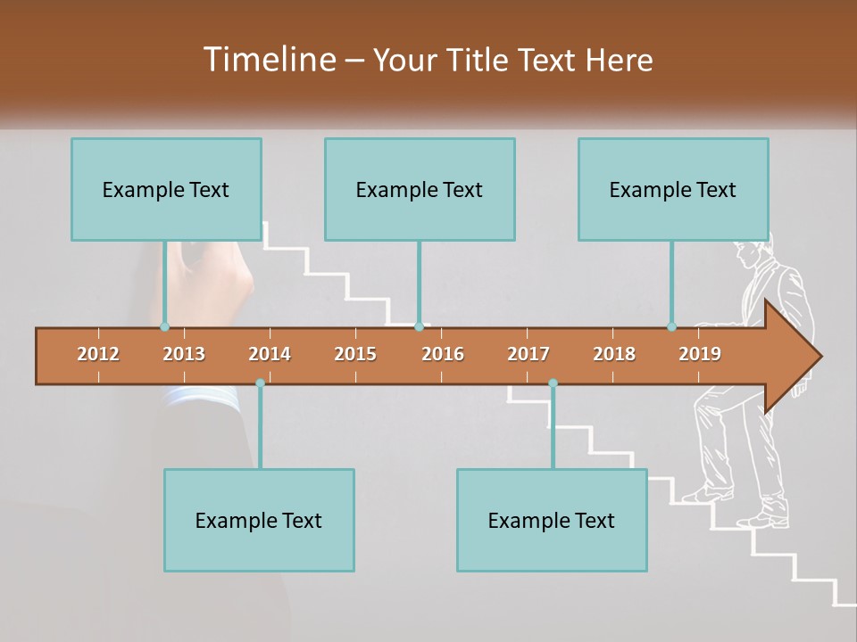 A Person Drawing A Stair With A Marker On A Chalkboard PowerPoint Template