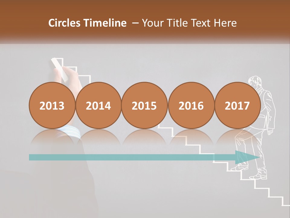 A Person Drawing A Stair With A Marker On A Chalkboard PowerPoint Template