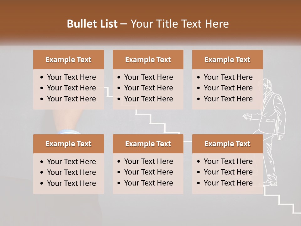 A Person Drawing A Stair With A Marker On A Chalkboard PowerPoint Template