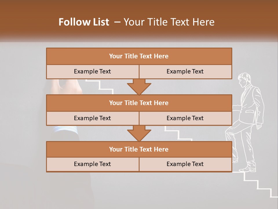 A Person Drawing A Stair With A Marker On A Chalkboard PowerPoint Template