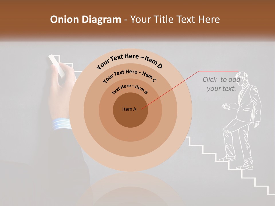 A Person Drawing A Stair With A Marker On A Chalkboard PowerPoint Template