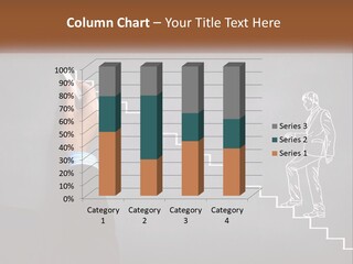 A Person Drawing A Stair With A Marker On A Chalkboard PowerPoint Template