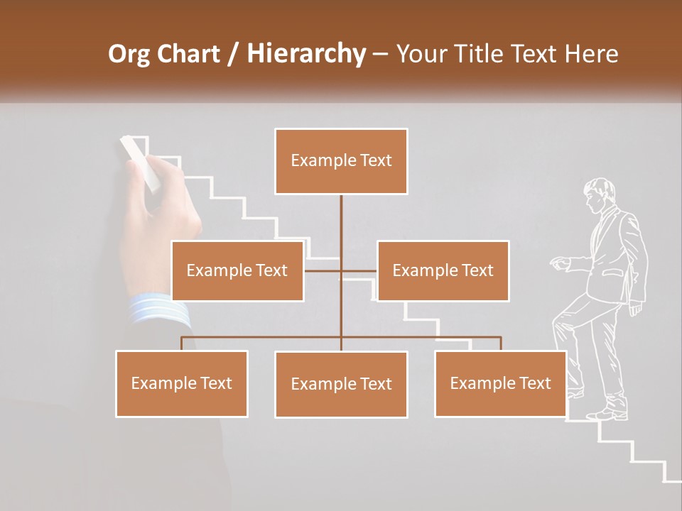 A Person Drawing A Stair With A Marker On A Chalkboard PowerPoint Template