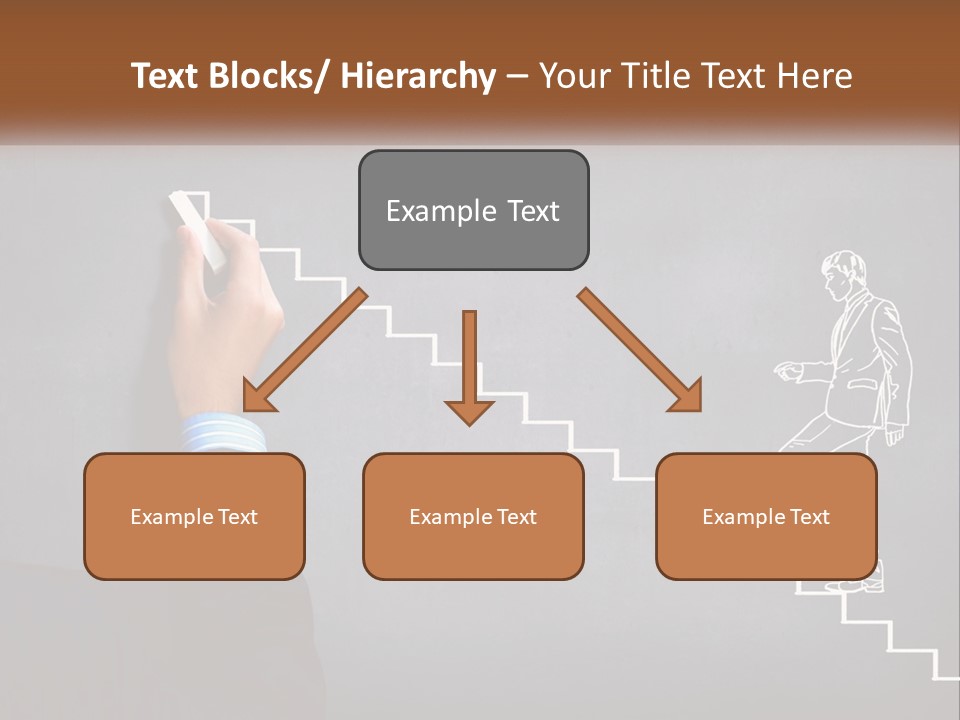 A Person Drawing A Stair With A Marker On A Chalkboard PowerPoint Template