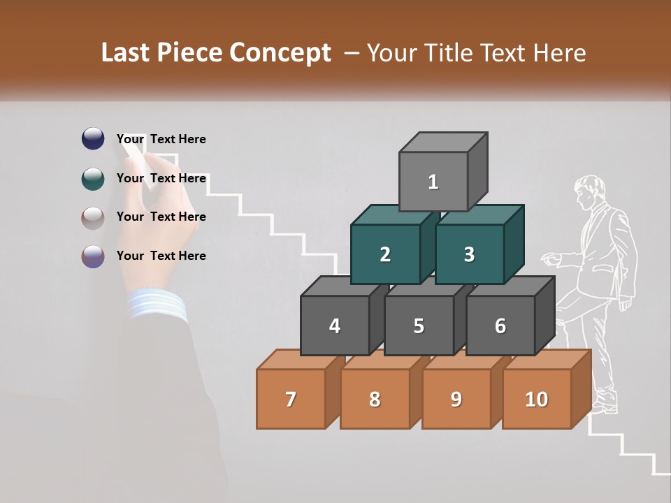 A Person Drawing A Stair With A Marker On A Chalkboard PowerPoint Template