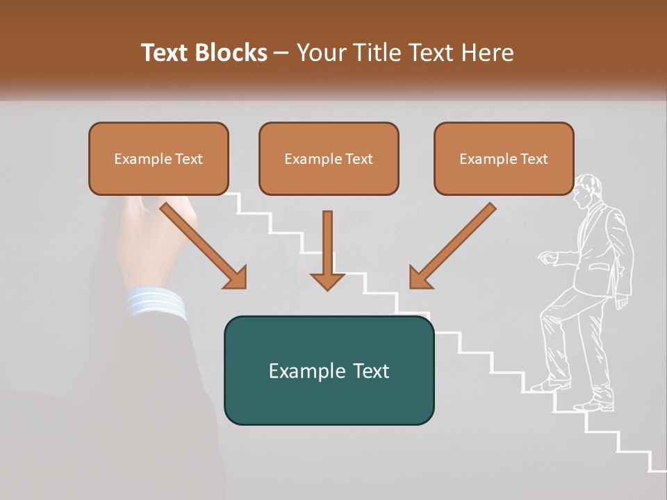 A Person Drawing A Stair With A Marker On A Chalkboard PowerPoint Template