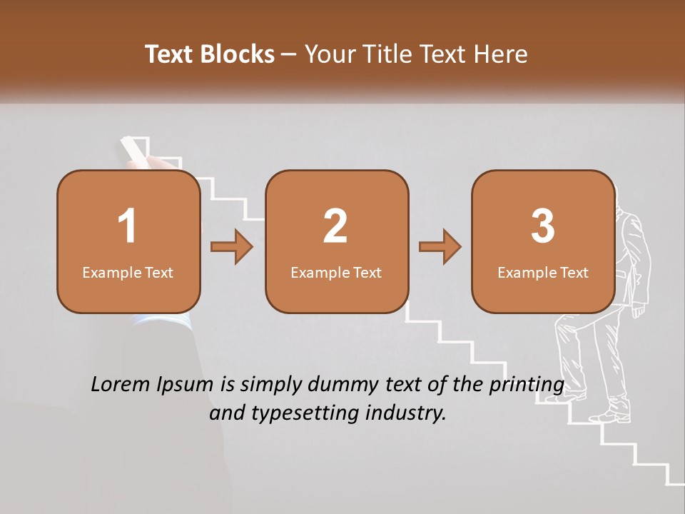 A Person Drawing A Stair With A Marker On A Chalkboard PowerPoint Template