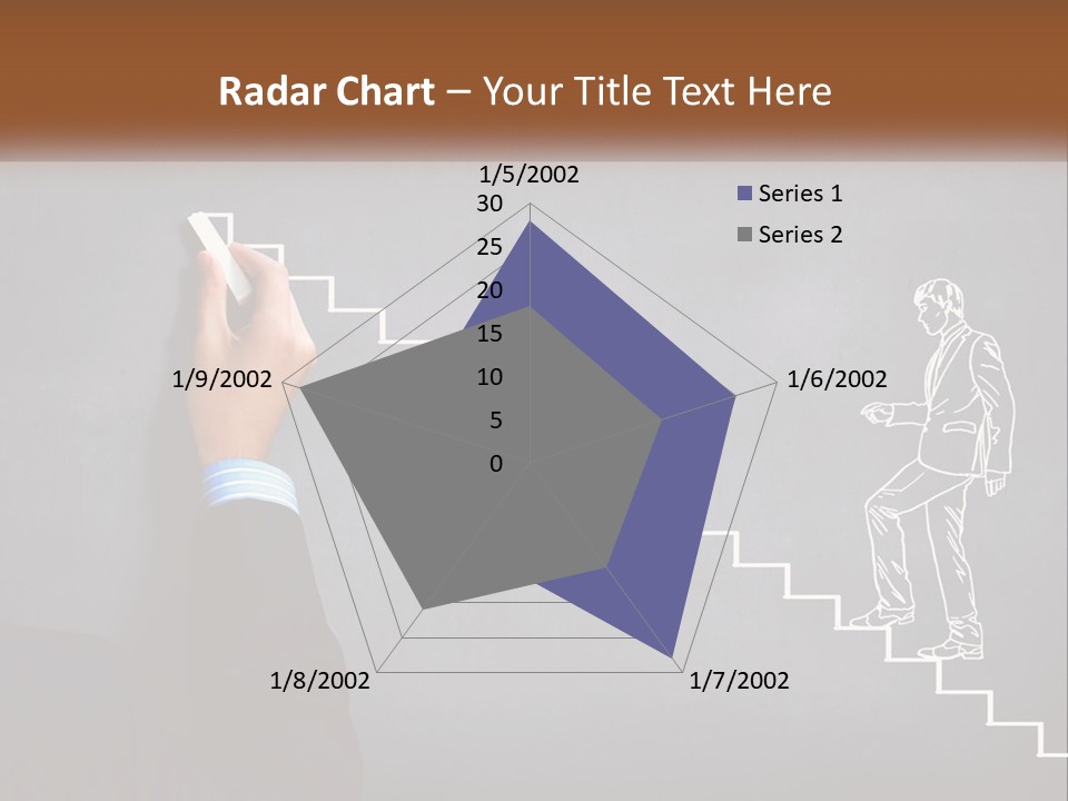 A Person Drawing A Stair With A Marker On A Chalkboard PowerPoint Template