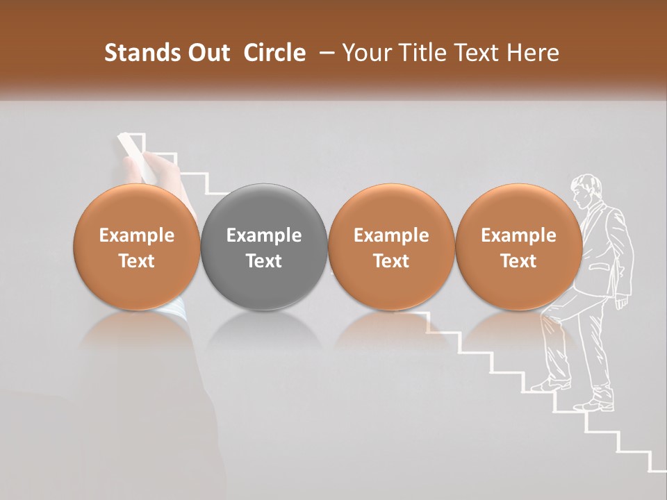 A Person Drawing A Stair With A Marker On A Chalkboard PowerPoint Template