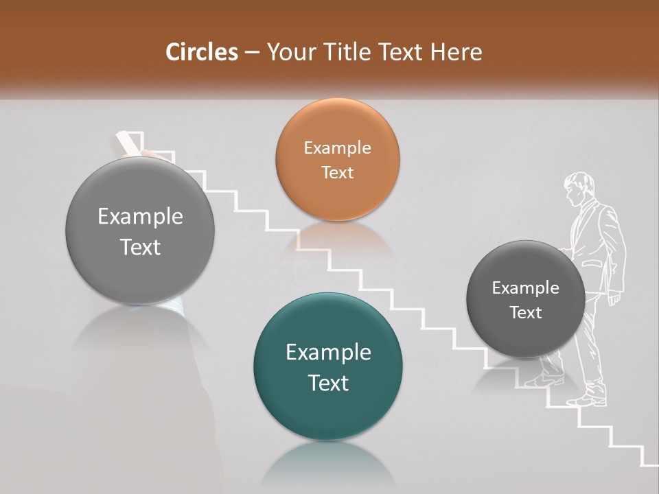 A Person Drawing A Stair With A Marker On A Chalkboard PowerPoint Template