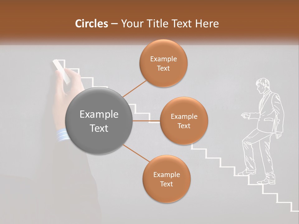 A Person Drawing A Stair With A Marker On A Chalkboard PowerPoint Template
