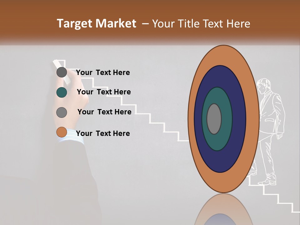A Person Drawing A Stair With A Marker On A Chalkboard PowerPoint Template