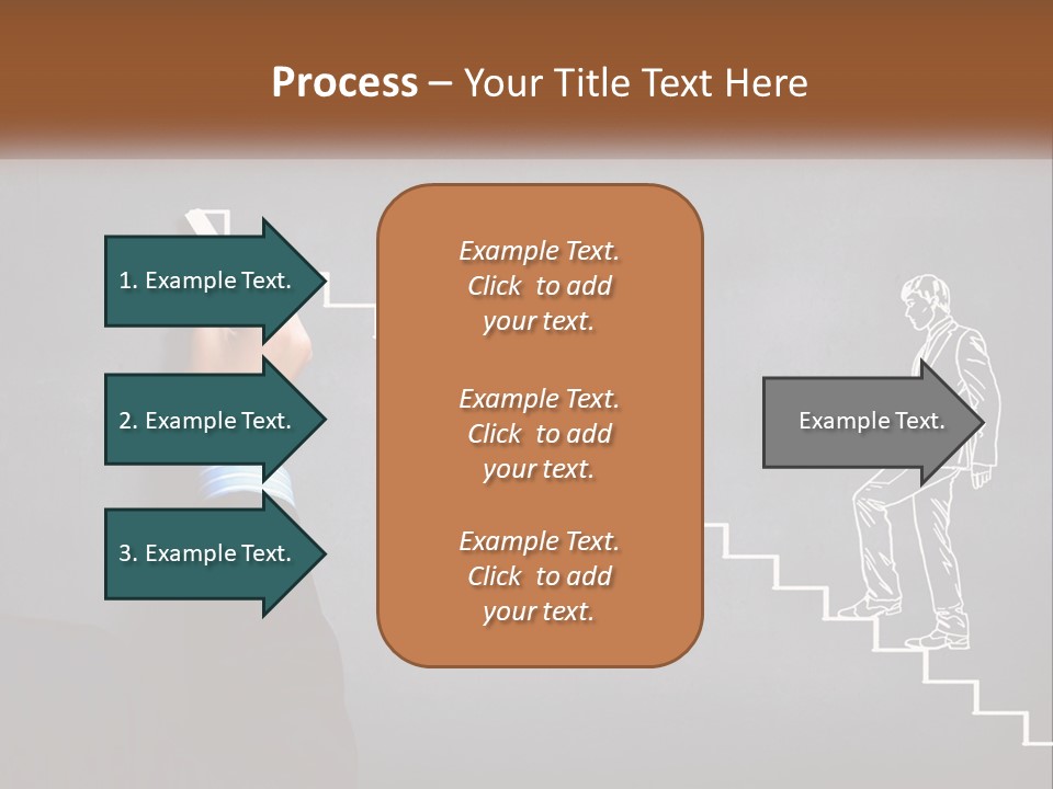 A Person Drawing A Stair With A Marker On A Chalkboard PowerPoint Template