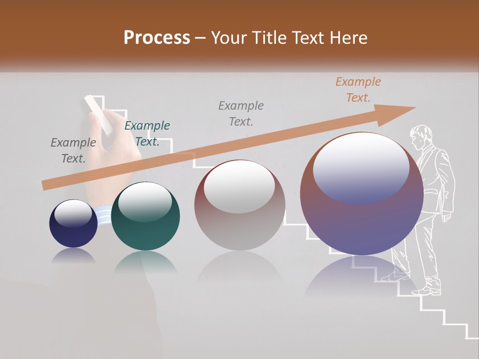A Person Drawing A Stair With A Marker On A Chalkboard PowerPoint Template
